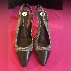 NINE WEST PLAID STILLETOS